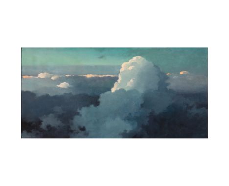 ERIC SLOANE (AMERICAN 1905-1985) CLOUDSCAPEsigned and inscribed ERIC SLOANE A.N.A. lower leftoil on board 59 x 120.5cm; 23 1/