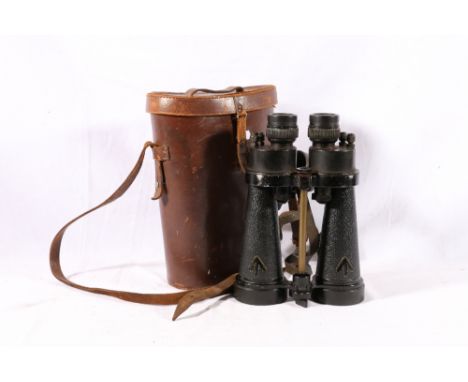 Pair of Barr and Stroud 7x naval binoculars no:1900A serial no:56387 British octant 1934 with leather case. CONDITION REPORT: