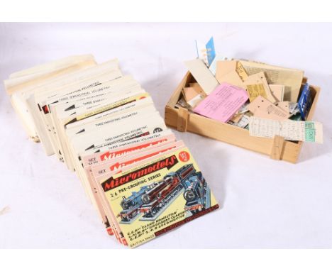 Fifty seven (57) Micromodels Ltd three dimensional volumetric locomotive card model kits in issue sleeves also railwayana inc