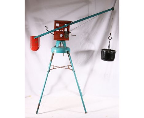 Tri-ang large scale pressed steel model crane, 100cm high.