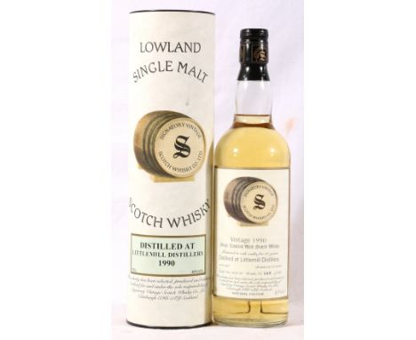 LITTLEMILL 1990 10 year old Lowland single malt Scotch whisky distilled 4th May 1990 and placed in casks numbered 1515 and 15