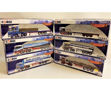 CORGI HAULIERS OF RENOWN DIE CAST VEHICLESincluding Brian Harris Seddon Atkinson. Malcom Logistics Scania, Bon-Accord Volvo, 