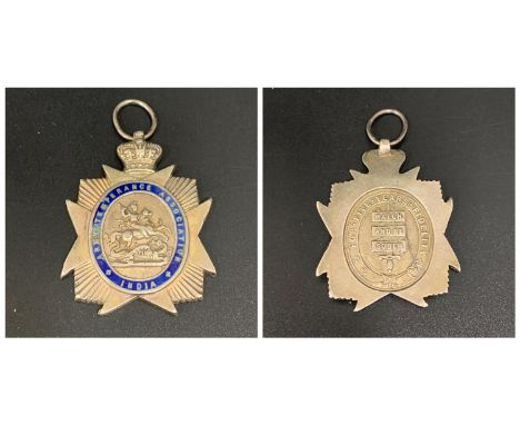 ARMY TEMPERANCE ASSOCIATION INDIA MEDALthe reverse inscribed 'For Five Years Fidelity, Watch And Be Sober', in silver and ena