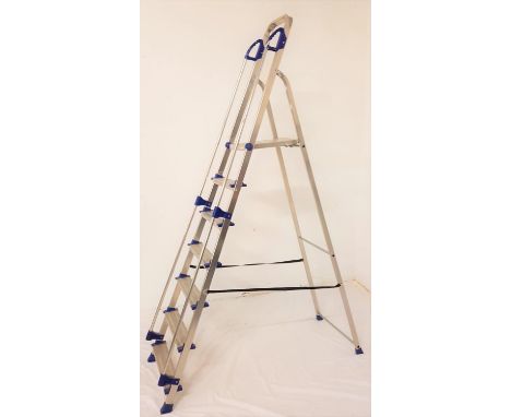 LARGE ALUMMINIUM A FRAME STEP LADDERwith six treads, 236cm high 