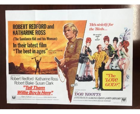 TEN 1960s BRITISH QUAD FILM POSTERScomprising 2x Double bill - 'Tell them Willie Boy is here'/'The Love God' (1969); 'He who 