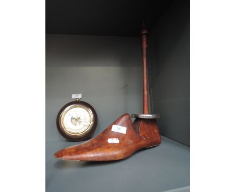 A cobblers foot last or shoe mould and part cotton bobbin