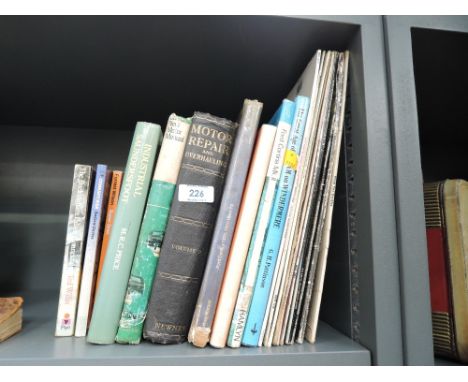 A selection of guide and text book including Motor repair and Overhauling