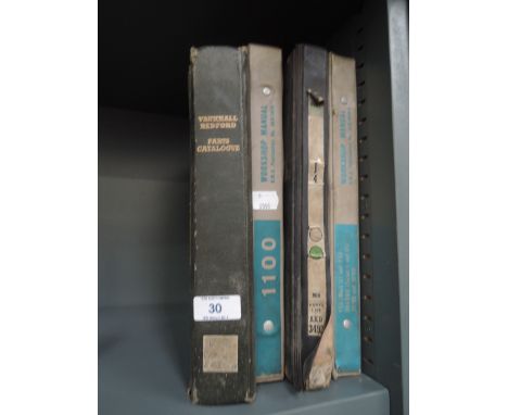 A selection of motor car and engine Workshop manuals including Bedford, Morris J4 van A55 and A60
