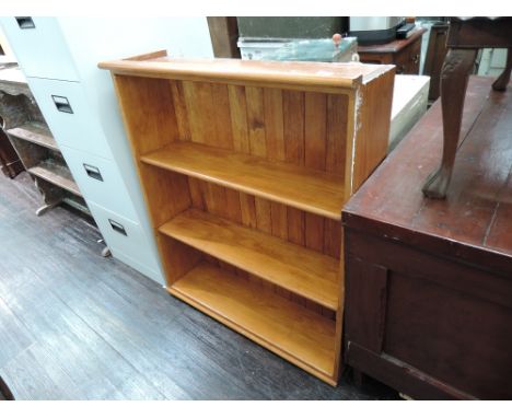 A stained frame wall shelf