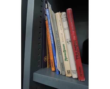 A selection of motor engine and car related text and reference books Triumph Standard Cars and Motor Cycling 