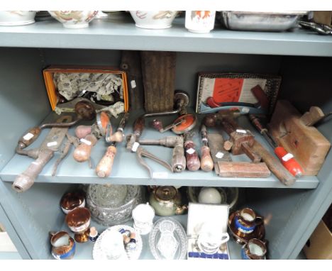 A selection of woodworking and joinery tools including boxed Stanley plane and Surform