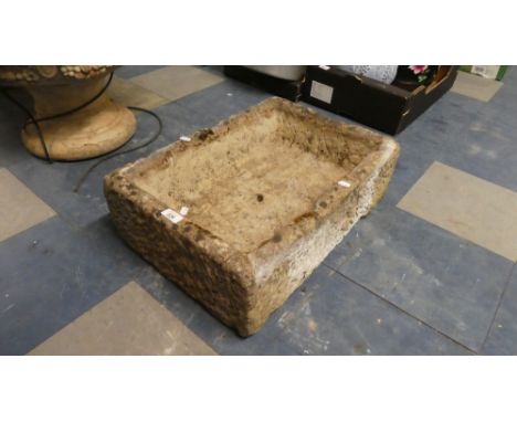 A Reconstituted Stone Rectangular Planting Trough, 56cm x 39cm  