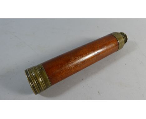 A Late 19th Century Brass Mounted Mahogany Three Draw Telescope