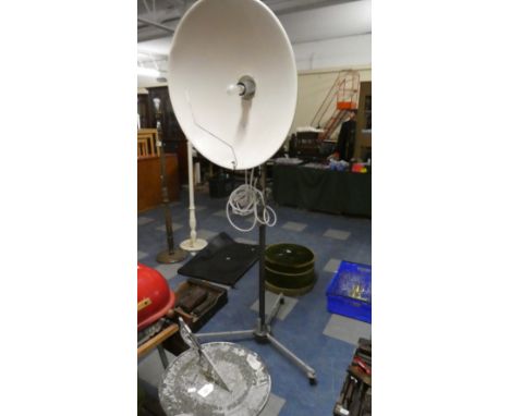 A Large Studio Light on Wheeled Tripod, 74cm Diameter