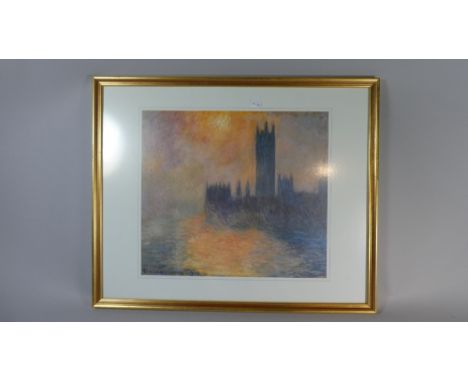 A Framed Monet Print of the Houses of Parliament