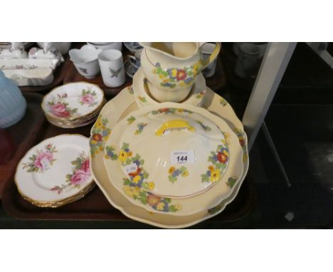 A Collection of Royal Doulton Minden Pattern Dinnerwares and Royal Albert American Side Plates and Saucers 