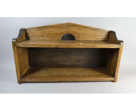 An Oak Wall Hanging Two Tier Open Book Shelf, 65cm Wide