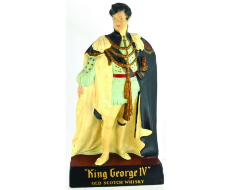 KING GEORGE 1V OLD SCOTCH WHISKY ADVERTISING FIGURE. 14.6ins tall. Impressive naturalistically coloured rubberoid King George