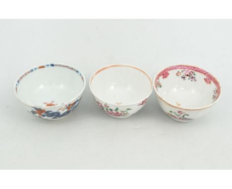 Chinese porcelain tea bowl and saucer, a 19th Century polychrome decorative saucer, diameter 13cm, cracked, other Chinese tea
