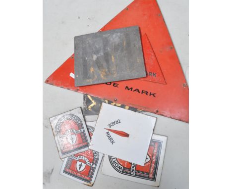 Collection of Bass and Worthington Brewery advertising enamel and slate plagues (a quantity)