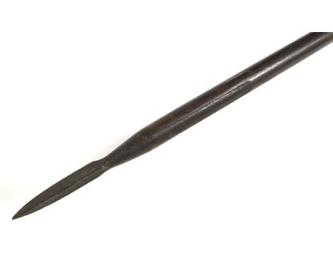 Boarding Pike. A Victorian boarding pike, the 11cm triangular speel spearhead fixed to a long wooden haft, approximately 228.