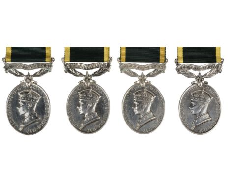 Territorial Efficiency Medal, GVIR, with 'Territorial' scroll suspension (4) (2980679 Sigmn. W.J. Sinclair. R. Signals. / 558