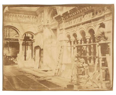 Crystal Palace. A group of 5 matte albumen prints by Philip Henry Delamotte (1821-1889), c. 1854, all of statuary at the reco