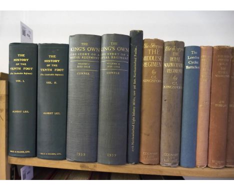 Lee (Albert). The History of the 10th Foot (The Lincolnshire Regiment), two volumes, published for the regimental committee b