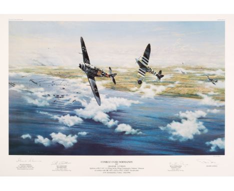 Aviation Prints. 14 limited edition colour prints, comprising Lothian (Graeme), Combat over Normandy, signed by Johnnie Johns