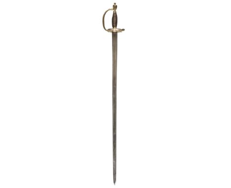 Sword. A 1796 pattern Infantry sword, the 81cm plain steel blade (pitted), with fixed gilt metal shell guard and wire-bound g