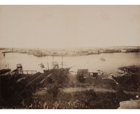 Cuba. A group of 19 albumen prints, c.1890s, mostly of Havana and environs, the largest photograph of Havana harbour showing 
