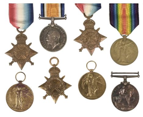 WWI Medals. A mixed collection including a DCM winner 1914 Star (3-2393 Pte W. Sivier. 1/Hamps: R.) 1914-15 Star (A-328 Pte R