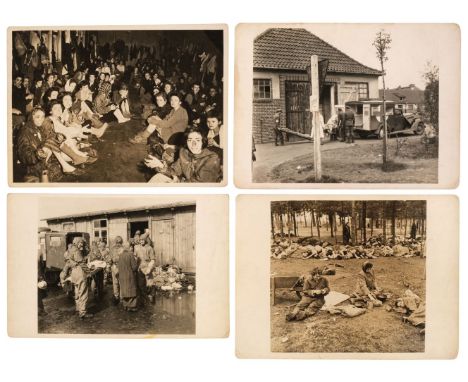 Liberation of Bergen-Belsen Concentration Camp. A group of 40 vintage gelatin silver print photographs relating to the 11 Lig