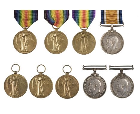 Bullock. A collection of WWI single medals British War Medal (3) (Capt. C. Bullock./ 32547 Pte. H.F. Bullock. Norf. R. / 5377