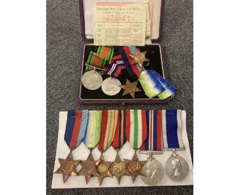 WWII Medals. A group of 7 attributed to Petty Officer Signalman K Davy, Royal Navy 1939-1945 Star, Atlantic Star, Africa Star