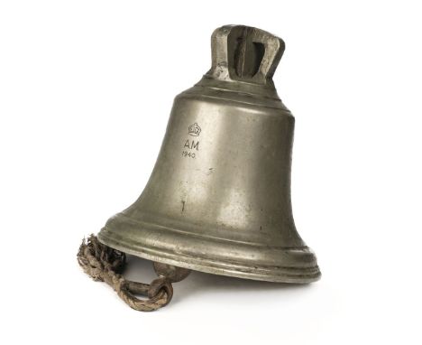 Scramble Bell. WWII "Battle of Britain" period aerodrome station bell, with Air Ministry crown motif dated 1940, additionally