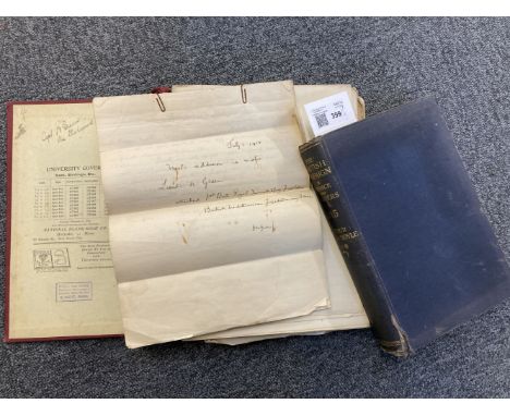 WWI Trenches. A collection of trench related ephemera, including a manuscript document dated 1 July 1915 with extracts from l