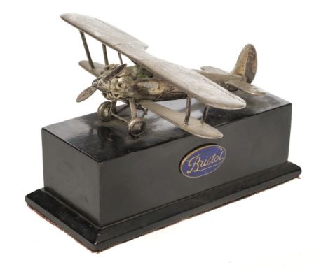 Bristol Aeroplane Company. A fine presentation model of a Bristol “Bulldog” aeroplane, circa 1930, of silver-plated bronze re