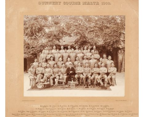 Military Photographs. Gunnery Course, Malta 1900, gelatin silver print photograph by Cassar &amp; Fenech, Valletta, Malta, la