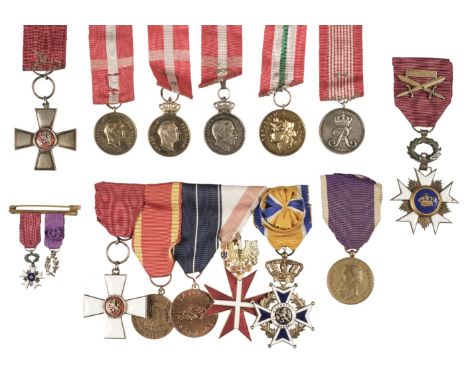 Foreign Medals. A collection of foreign medals including a group comprising, Finland, Order of the Lion, silver with white an