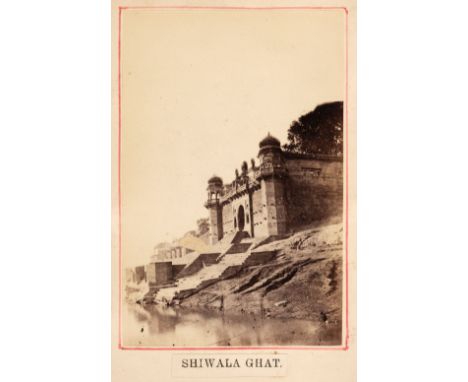 India. Views of Benares from the Riverside. Presented by the Maharaja of Benares, c. 1890, 19 mounted albumen prints within r