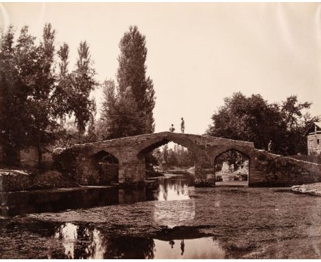 Bourne (Samuel, 1834-1912). Bridge near Srinuggur [and] Gooroo-ki-Mandi or Temple of the Hindoo Saint, both c. 1865, albumen 