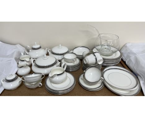 A Royal Doulton "Sarabande" HN5023 part dinner set, together with a Krosno punch bowl and ladle