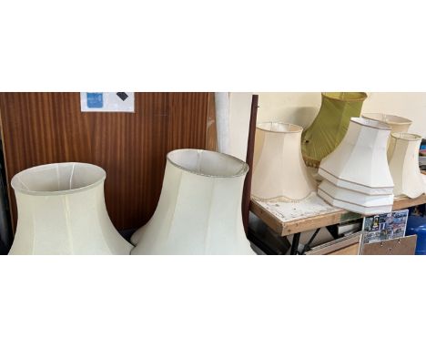 A collection of standard and table lamp shades