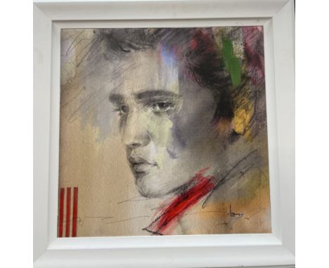 Anna RazumovskayaCharming GazeA portrait of a young ElvisHand Embellished Canvas, No. 43/5075.5 x 76.4cmDeMontfort gallery la