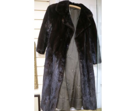 A dark brown mink coat