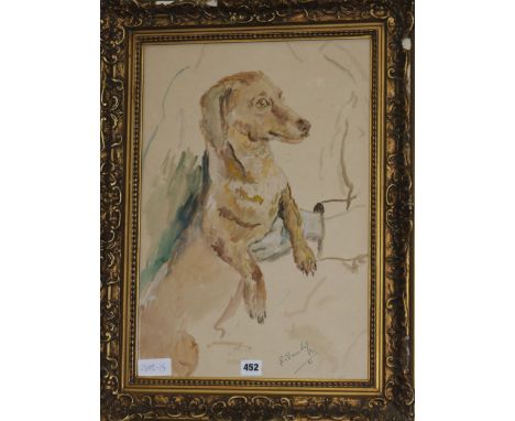 Ronald Ossory Dunlop (1894-1973)watercolourStudy of a dachshundsigned and dated '6150 x 34cm