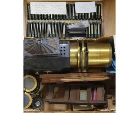 A Riley Bros of Bradford 'The Presidential' magic lantern and collection of slides, The Boys Brigade