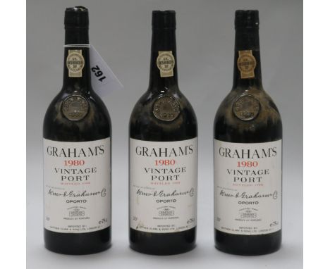 Three bottles of Graham Vintage 1980 port