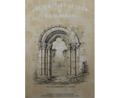 Graham, H.D. - Antiquities of Iona, quarto, half calf, London 1850